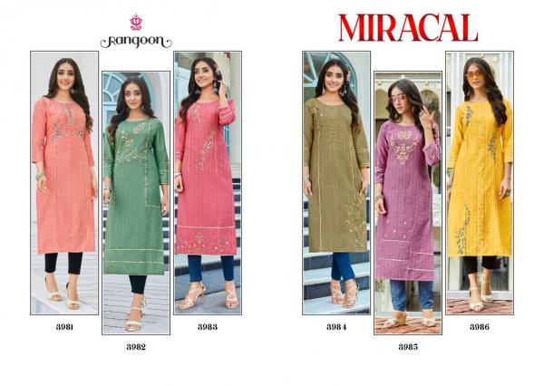 Rangoon Miracal Nylon Viscose Designer Kurti Collection